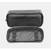Men's Soft Black Leather Zipped Bottom Wash Bag Toiletry Bag