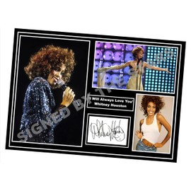 Stunning Quality Whitney Houston I Will Always Love You Signed/Autographed Print. (A4 PRINT ONLY 29.7CM X 21CM)