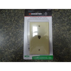 Monster Cable 140091-00 Just Hook It Up Ivory Plastic Coax/Phone Wall Plate 1 pk