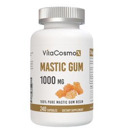 VitaCosmoX Mastic Gum Capsules, 1000mg, 240 Vegan Capsules, Mediterranean Resin Extract