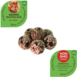 Squirrel Food Balls, 48 Pieces, with Sunflower Seeds, Peanuts, Pine Nuts, Carrots, for Wild Bird, Squirrel, Chicken and Wildlife Small Animal. All in Nature Nutritious Food for Wild Small Animal