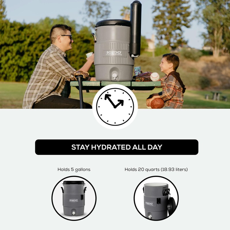 Igloo 5 Gallon Portable Sports Cooler Water Beverage Dispenser with
