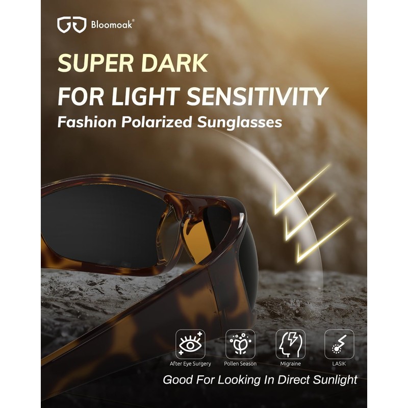Bloomoak Super Dark CAT-4 Sunglasses - UV400 Polarised - Maximum