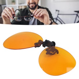 Blue Light Blocking Glasses, Portable Orange Clip On Glasses, Blue Light Blocking Glasses, Blue Light Filter Glasses with More Efficient (Round)