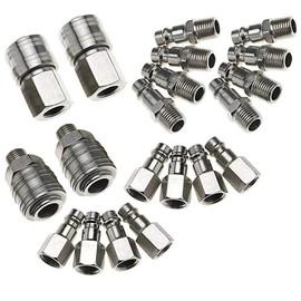20PCS Euro Air Line Hose 1/4'' Quick Release Fitting Set BSP Male Female