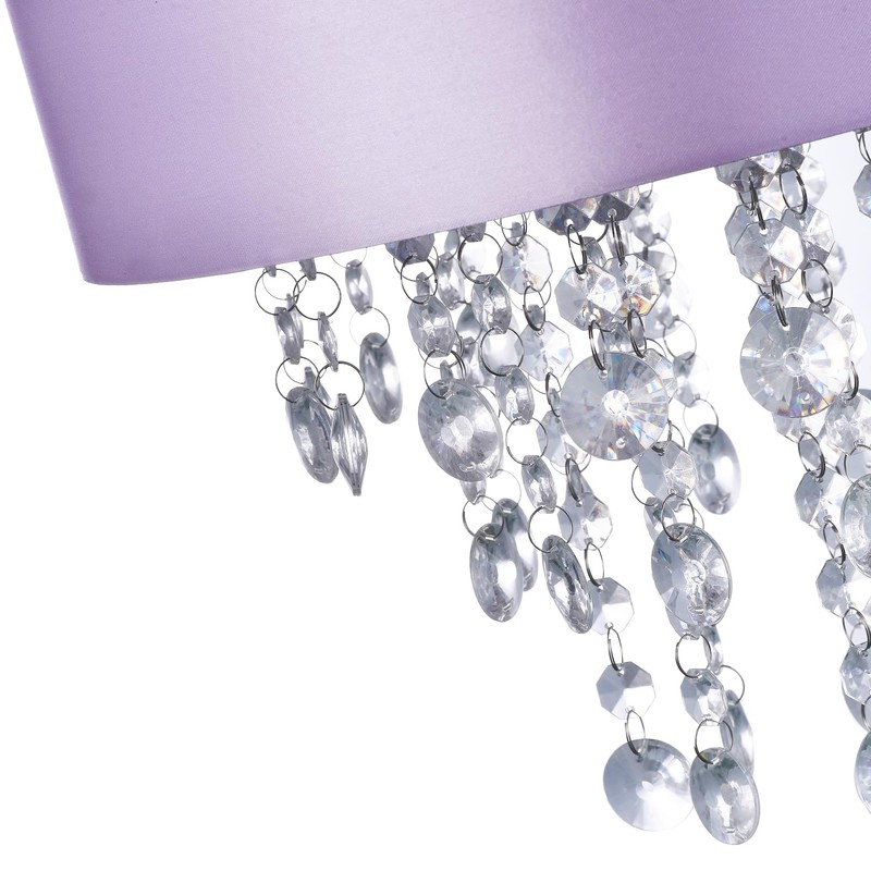 Modern and Eye-Catching Lilac Satin Fabric Pendant Light Shade with
