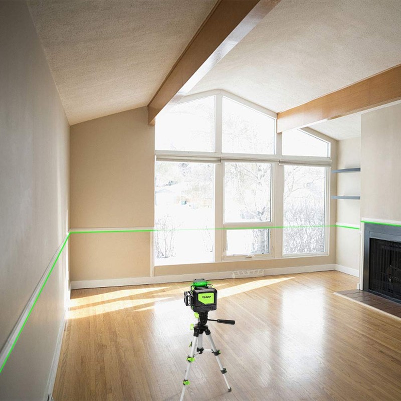 Huepar Self-Leveling Cross Line Laser, Adjustable Tripod Portable Lightweight Laser