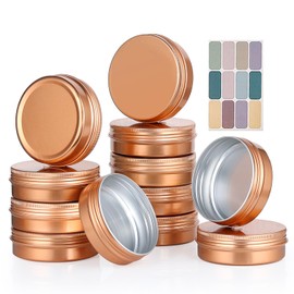 LIYAR 4oz Cans Tin Aluminum Metal Tin Metal Container Jars Aluminum Round Tins with Screw Lids for Salve, Spices or Candies(Pastel Orange) (12 Pack)