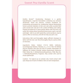 Healthy Breeds Dog Deodorizing Shampoo - Sweet Pea & Vanilla Scent - Hypoallergenic and pH Balanced Formula - 16 oz