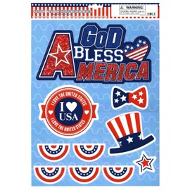 Large USA Flag Patriotic Window Clings