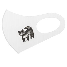 Design Mask, Set of 2, Polyester, Washable, Cloth Mask, Unisex, One Point, Cats, Cat & Cats, Monochrome