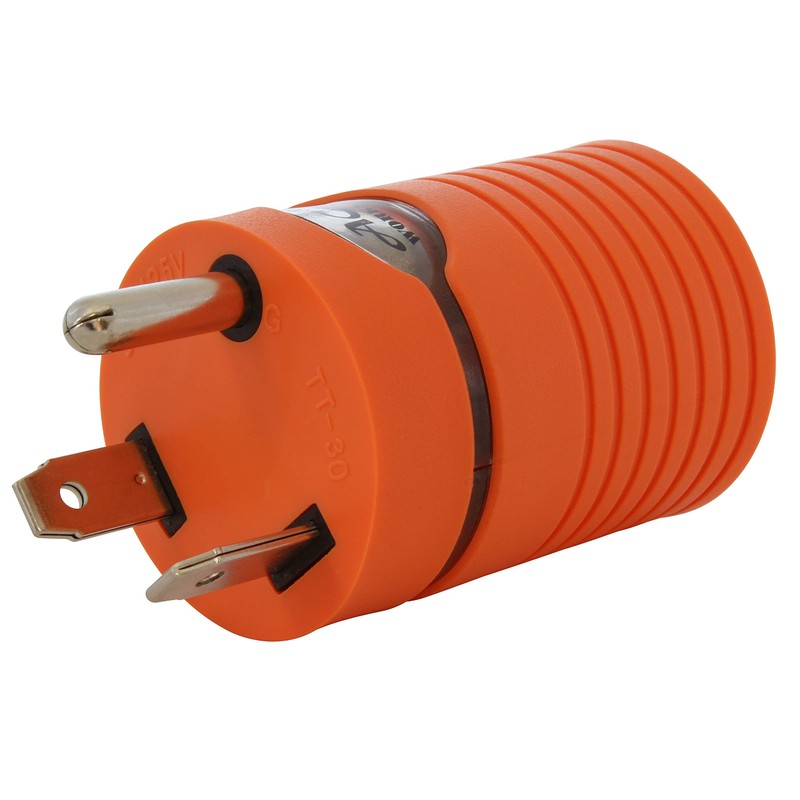 AC WORKS [ADTTL1420] Generator Locking Adapter RV 30Amp TT-30P Plug