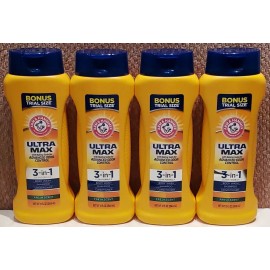 Arm & Hammer 4 Arm & Hammer Ultra Max 3-in-1 Body Wash Shampoo Conditioner Fresh Scent 12 oz.