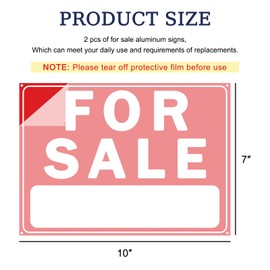 For Sale Signs,10" X 7" Ideal For Sale Sign for Garage, Yard, Home or Business or for Used Cars, Trucks or Other Vehicles - Includes Backing Adhesives