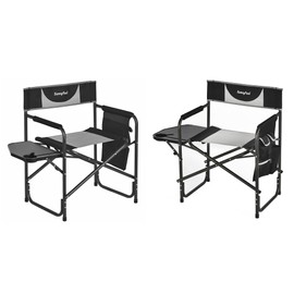 SUNNYFEEL Oversized Camping Directors Chair 2 Pack, Portable Folding Lawn Chairs for Adults Heavy Duty with Side Table,Pocket for Beach, Fishing,Picnic,Concert Outdoor, Foldable Camp Chairs
