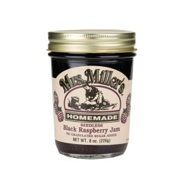 Mrs.Miller's Mrs. Miller's No Sugar Seedless Black Raspberry Jam (6) 8 oz Jars Free Shipping