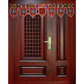 Purpledip Cotton Bandhanwar (Bandharwal Toran) 'Fireworks': Door Hanging Window Valance Tapestry; Ethnic Indian Decor (12446B)