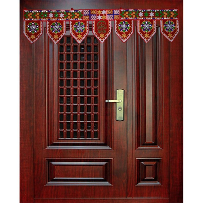 Purpledip Cotton Bandhanwar (Bandharwal Toran) 'Fireworks': Door Hanging Window Valance