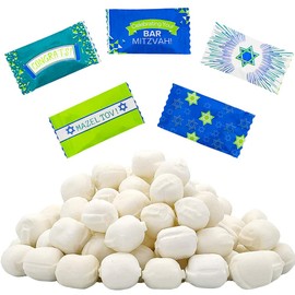Bar Mitzvah Buttermints, Mint Candies, After Dinner Mints, Butter Mint Candy, Fat-Free, Individually Wrapped, 55 Pieces