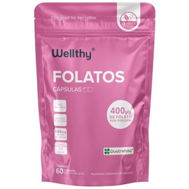 Wellthy Ácido Fólico 60 Cápsulas. 400 IU, Patente Italiana Quetrefolic® Folatos de Última Generación, Reforzado con TMG, Mejor Absorción, Forma Activa