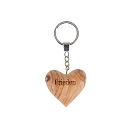 °* Key Ring Heart Olive Wood, brown