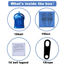 Motorcycle Viking Bell - Motorcycle Angel Bell for Men and Women, Motorcycle Accessories (Black Silver) (Blue)