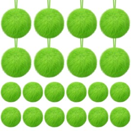 12 Pcs Lime Green Furry Christmas Ball Ornaments Christmas Tree Decorations Pom Pom Ball Ornaments for Christmas Decorations Fireplace Mantel Wall Decor