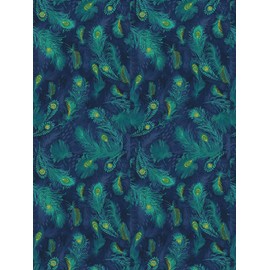 Décopatch Paper No. 722 Pack of 20 Sheets (395 x 298 mm, Ideal for Papmachés) Dark Blue, Peacock Feather,