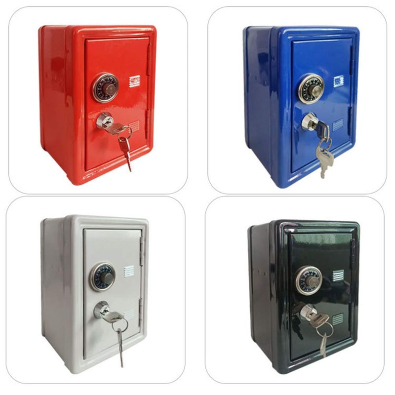 TOYANDONA Metal Safe Box Kids Piggy Bank Safe Saving Box