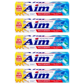 Aim Cavity Protection Gel Toothpaste, Ultra Mint 5.50 oz (Pack of 5)
