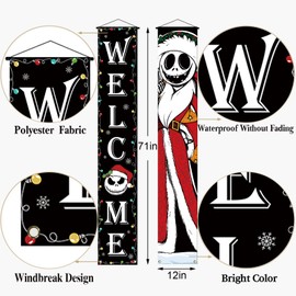 Nightmare Before Christmas Decorations Outdoor Jack Skellington Christmas Banner Christmas Xmas Winter Holiday Decorations and Supplies for Home