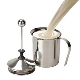 Lychee 400ml Milchaufschäumer Edelstahl Schaumbecher Schaumstoff Sahnekännchen Doppeltem Masche für Cappuccino Latte Macchiato