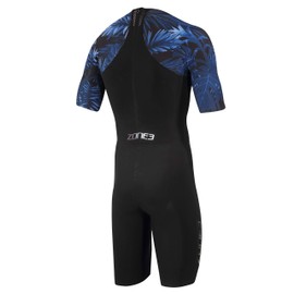 ZONE3 Men's Shortsleeve Swimskin Black/Blue
