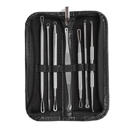 Baluue Blackhead Removal Set 7pc Extractor Kit Spatula Tips Gentle Facial Impurities