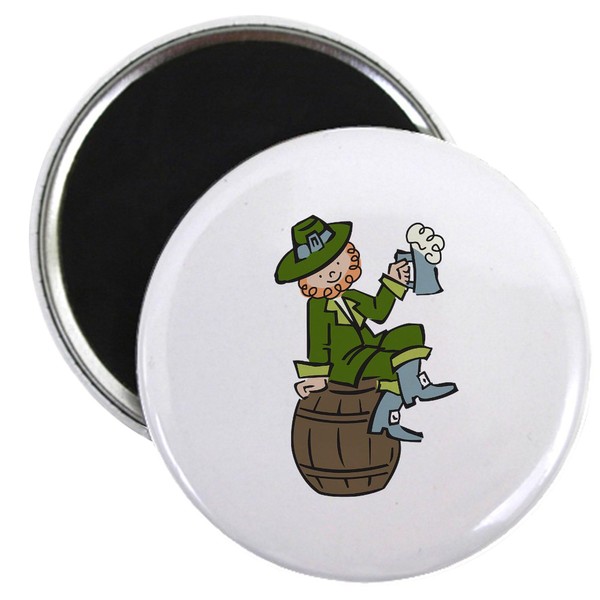 CafePress Beer Barrel Laprechaun Magnets 2.25" Round Magnet (10 pack)