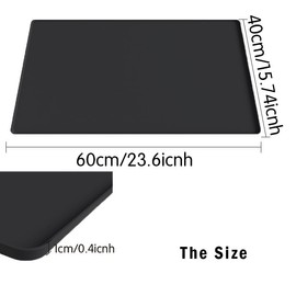 Silicone Coffee Mat,16''x24'' Coffee Bar Mat with Detachable Dish Drying Mat,2PCs Kitchen Bar Accessories Fit Under Maker Espresso Machine,Dish Drying Mat (Black, 16''x24'')