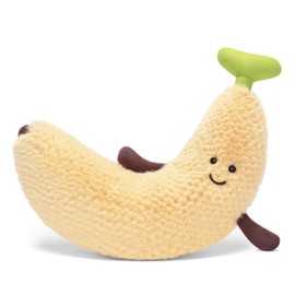 IKASA Banana Stuffed Animals Plush Toys,10" Cute Plushie Soft Cuddly Toy, Gifts for Family Kids Girls Boys