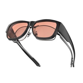 Goiteia Pink Blue Light Blocking Fit over Glasses-Rose Tint Migraine Glasses for Migraine Relief/Light Sensitive/Eyes Strain-Ultra Light