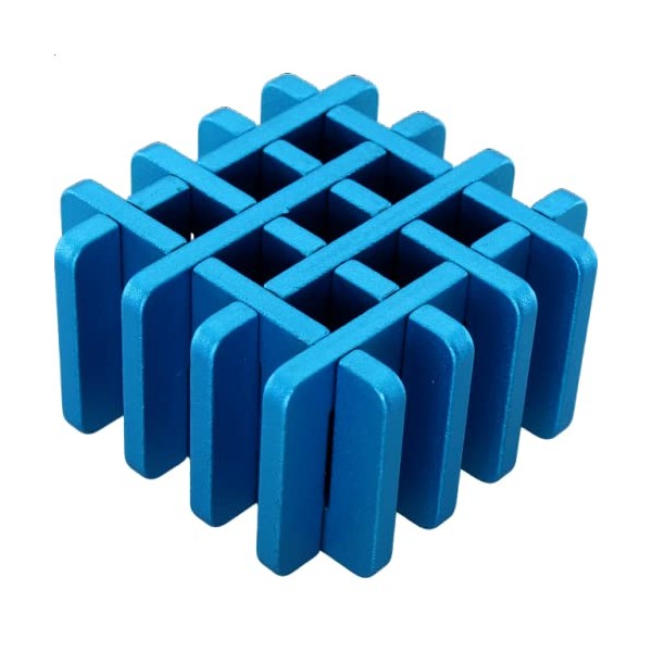 Puzzle Master Lattice - Metal Puzzle, 2.76 inches, Blue