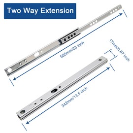 Suiwotin 13.5 Inch Drawer Slides, Metal Drawer Slide, Small Drawer Rails, Ball Bearing Two Way Slide Track Rail, Pack of 12 (0.7" Wide)