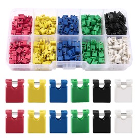 VooGenzek 600 Pieces 6 Colours 2.54 mm Computer Jumper Caps Shunts Short Circuit Cap, 2.54 mm Short Circuit Jumper Caps, Jumper Caps for PCB, 2-Terminal Open Top Jumper Cap, for Arduino PCB