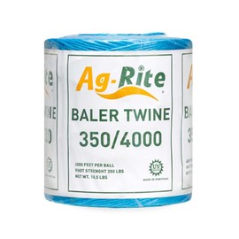 Ag-Rite Baling Twine, Poly Propylene 350 Pound Knot Strength and 4,000 Foot Length, Single Spool, Crop Baling, Commercial Bundling (Blue)