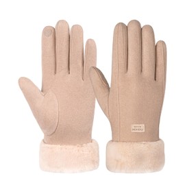 FORVEVO Women's Winter Gloves, Warm Touchscreen Winter Gloves, Thermal Gloves with Fleece Lining, khaki