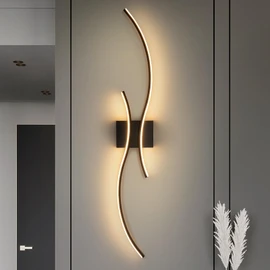 CANEOE Modern Led Wall Light, 39inch Black Indoor Led Wall Sconce Lighting, Bathroom Vanity Light Fixtures Over Mirror for Living Room Hallway Bedroom Bedside Wall Lamp (Warm White, 3000K)