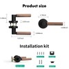 YAGU Wooden Round Passage Lever Door Handle Non-Locking Lever Set