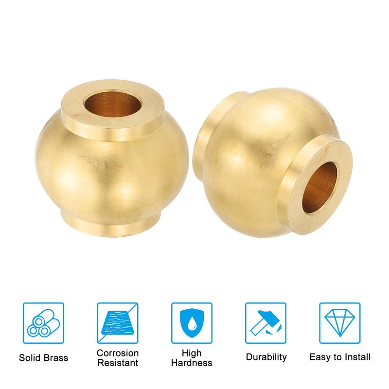 PATIKIL Lamp Solid Brass Neck, 2 Pcs Turned Brass Spindle