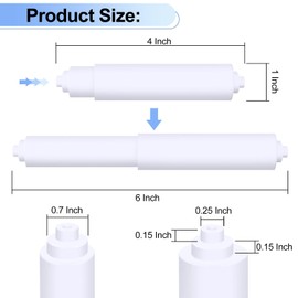 Rindion 4 Pack Toilet Paper Holder Spring Rod, White Toilet Paper Roller Replacement, Plastic Toilet Paper Holder Replacement Rod