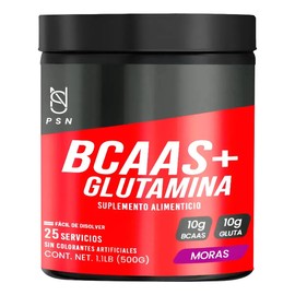 Bcaas  Glutamina Aminoácidos Psn 500g Sabores Moras