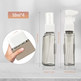 Bpluma - Botellas de viaje, recipientes a prueba de fugas para artículos de cambiador aprobados por la TSA, kits de accesorios de avión para líquidos con etiquetas