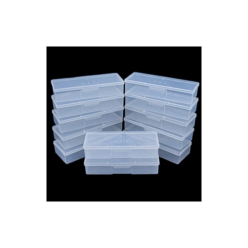 Clear Nail Tool Storage Box with Labels - 12 Piece